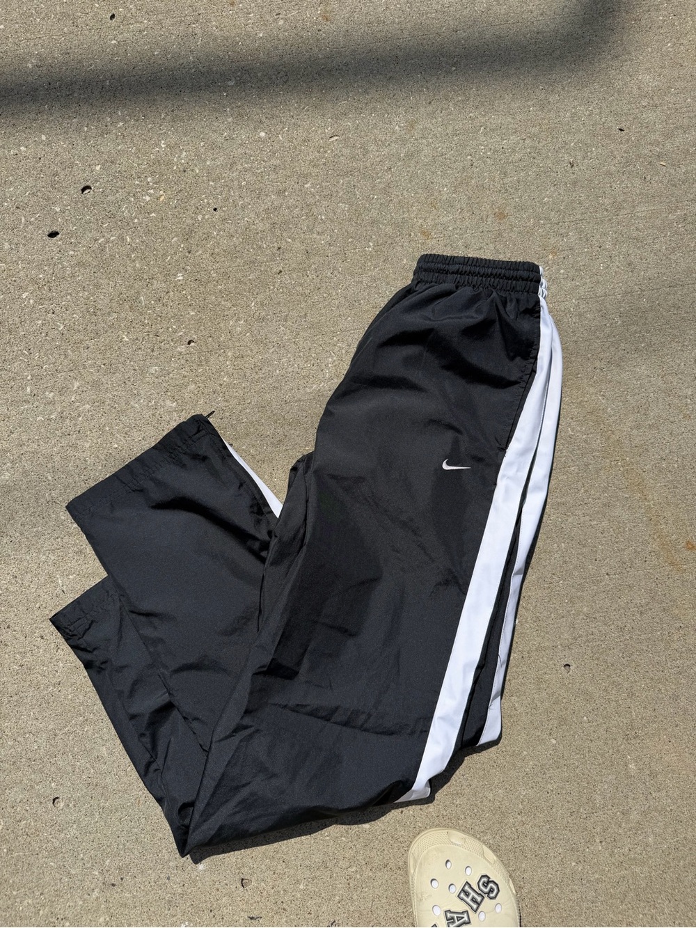 Nike Black Joggers with White Side Panels